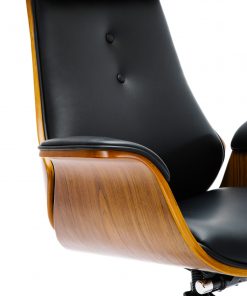 Wooden & PU Leather Office Chair Renaissance Executive Chair - Walnut