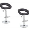 2x Black PU Leather Circular Kitchen Bar Stools 2x Black PU Leather Circular Kitchen Bar Stools