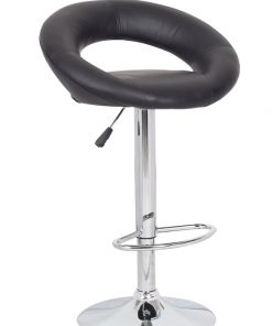 2x Black PU Leather Circular Kitchen Bar Stools