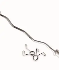 Chrome Olympic Curl Bar Barbell Heavy Duty EZ with Spring Collars