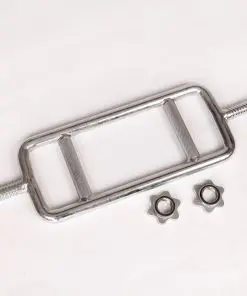 Chrome Tricep Bar Barbell Heavy Duty with Spinlock Collars
