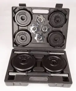 20kg Black Dumbbell Set with Carrying Case