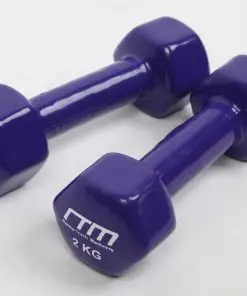 2kg Dumbbells Pair PVC Hand Weights Rubber Coated