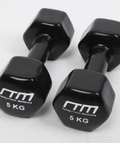 5kg Dumbbells Pair PVC Hand Weights Rubber Coated