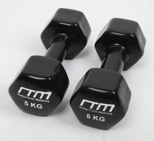 5kg Dumbbells Pair PVC Hand Weights Rubber Coated