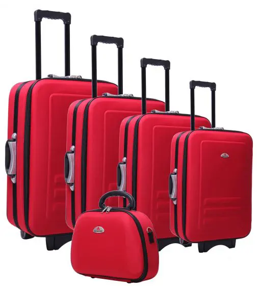 5pc Suitcase Trolley Travel Bag Luggage Set RED