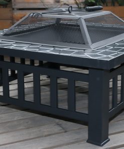 18" Square Metal Fire Pit Outdoor Heater