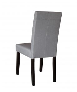 2 x Premium Fabric Linen Palermo Dining Chairs High Back - Light Slate Grey