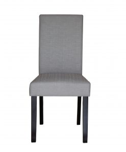2 x Premium Fabric Linen Palermo Dining Chairs High Back - Light Slate Grey