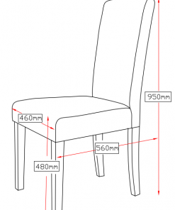 2 x Premium Fabric Linen Palermo Dining Chairs High Back - Light Slate Grey