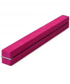 2.45m (8FT) Gymnastics Folding Balance Beam Pink Synthetic Suede