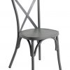 Retro Grey Aluminium Cross Back Chair Set Of 2