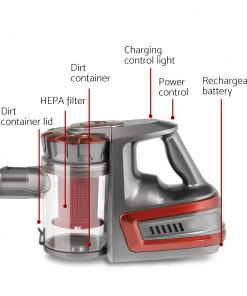 Devanti 150 Cordless Handheld Stick Vacuum Cleaner 2 Speed   Red And Grey