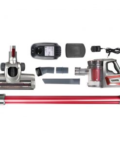 Devanti 150 Cordless Handheld Stick Vacuum Cleaner 2 Speed   Red And Grey