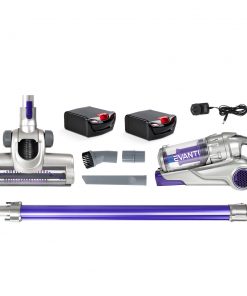 Devanti 120W Handstick Bagless Cordless Vacuum Cleaner Purple Grey with Spare Battery