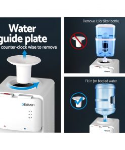 Devanti 22L Water Cooler Dispenser Top Loading Hot Cold Taps Filter Purifier Bottle