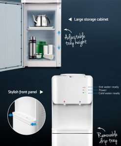 Devanti Water Cooler Dispenser Bottle Filter Purifier Hot Cold Taps Free Standing Office