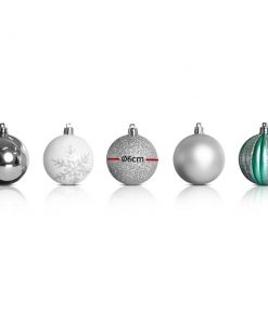 JingleJollys 50pcs Christmas Baubles Decorations Xmas Tree Ornament Party Silver