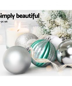 JingleJollys 50pcs Christmas Baubles Decorations Xmas Tree Ornament Party Silver