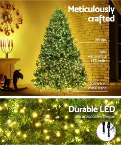 Jingle Jollys 1.8M 6FT Christmas Tree Xmas 1980 LED Lights Warm White 765 Tips