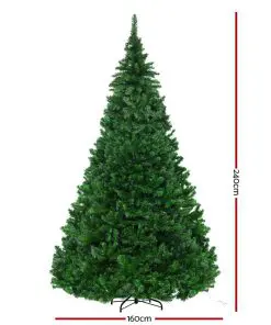 Jingle Jollys 2.4M 8FT Christmas Tree Xmas 3190 LED Lights Warm White 1436 Tips