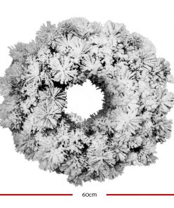 Jingle Jollys 60cm Christmas Snow Wreath Garland Window hanging Xmas Ornaments
