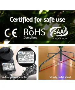 Jingle Jollys 1.8M 6FT Christmas Tree 874 LED Lights 874 Tips Warm White Green