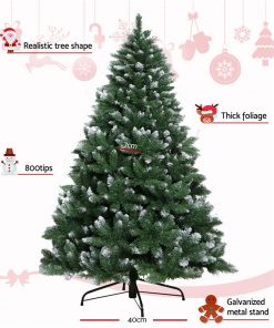 Jingle Jollys 6FT Christmas Snow Tree - Green