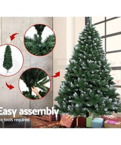 Jingle Jollys 6FT Christmas Snow Tree - Green