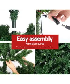 Jingle Jollys 2.1M 7FT Christmas Tree 1134 LED Lights 1134 Tips Warm White Green