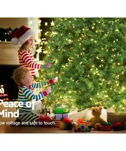 Jingle Jollys 2.4M 8FT Christmas Tree 1488 LED Lights 1488 Tips Warm White Green