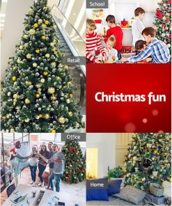 Jingle Jollys 2.4M 8FT Christmas Tree Xmas Home Decoration 1400 Tips Snowy Green