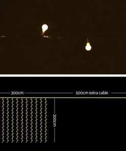 Jingle Jollys 300 LED Curtain Lights - Warm White