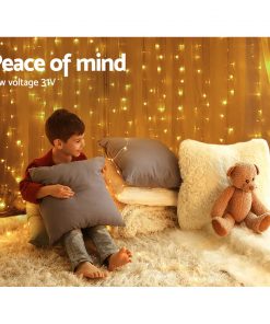 Jingle Jollys 6X3M Christmas Curtain Lights 600LED Warm White