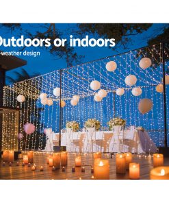 Jingle Jollys 6X3M Christmas Curtain Lights 600LED Warm White