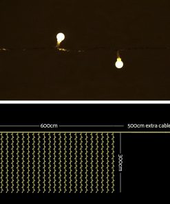 Jingle Jollys 600 LED Curtain Lights - Warm White