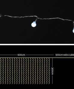 Jingle Jollys 600 LED Curtain Lights - Cold White