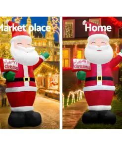 Jingle Jollys 3.6M Christmas Inflatable Greeting Santa Xmas Decor LED Airpower