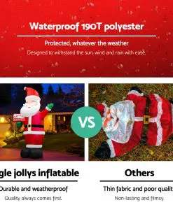 Jingle Jollys 3.6M Christmas Inflatable Greeting Santa Xmas Decor LED Airpower