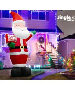 Jingle Jollys 3.6M Christmas Inflatable Greeting Santa Xmas Decor LED Airpower