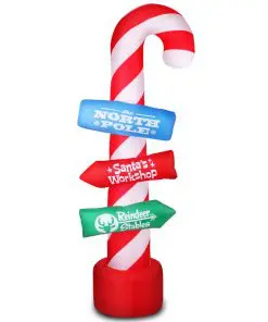 Jingle Jollys 2.4M Christmas Inflatable Santa Guide Candy Pole Xmas Decor LED