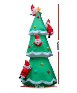 Jingle Jollys 5M Christmas Inflatable Santa on Christmas Tree Xmas Decor LED