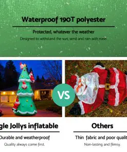 Jingle Jollys 5M Christmas Inflatable Santa on Christmas Tree Xmas Decor LED