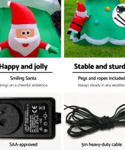 Jingle Jollys 5M Christmas Inflatable Santa on Christmas Tree Xmas Decor LED