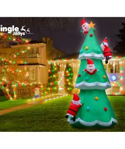 Jingle Jollys 5M Christmas Inflatable Santa on Christmas Tree Xmas Decor LED
