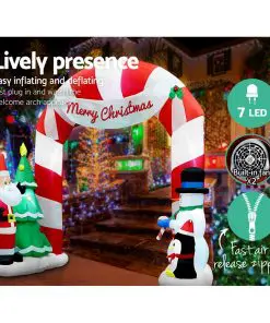 Jingle Jollys 1.8M Christmas Inflatable Archway with Santa Xmas Decor LED