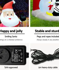 Jingle Jollys 1.8M Christmas Inflatable Archway with Santa Xmas Decor LED