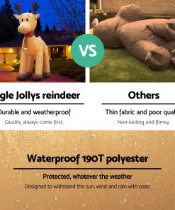 Jingle Jollys 5M Christmas Inflatable Reindeer Giant Deer Air-Power Light Inside