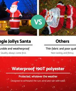 Jingle Jollys 5M Christmas Inflatable Santa Decorations Outdoor Air-Power Light