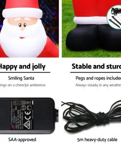 Jingle Jollys 5M Christmas Inflatable Santa Decorations Outdoor Air-Power Light